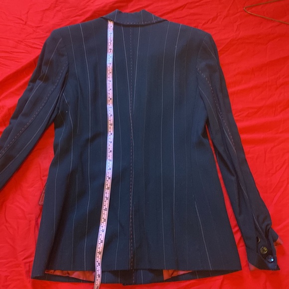 Pin stripe tailored jacket with red details - Picture 12 of 12